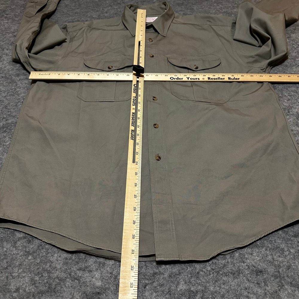 C.C. Filson Work Shirt Mens L Green USA Made Y2K Utility Chore Pockets - Picture 3 of 13